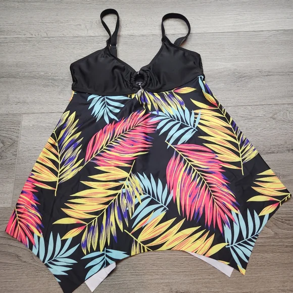 Womens Swimwear Top Ruffled Swim Dress Tummy Control - Picture 3 of 6